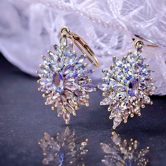 Lavender Tanzanite Sterling Silver Earrings - Picture 3 of 14